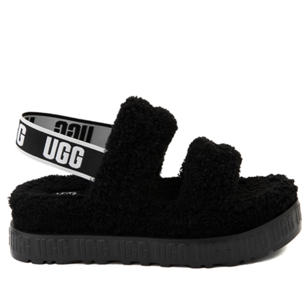Black Ugg Fluffita Platforms